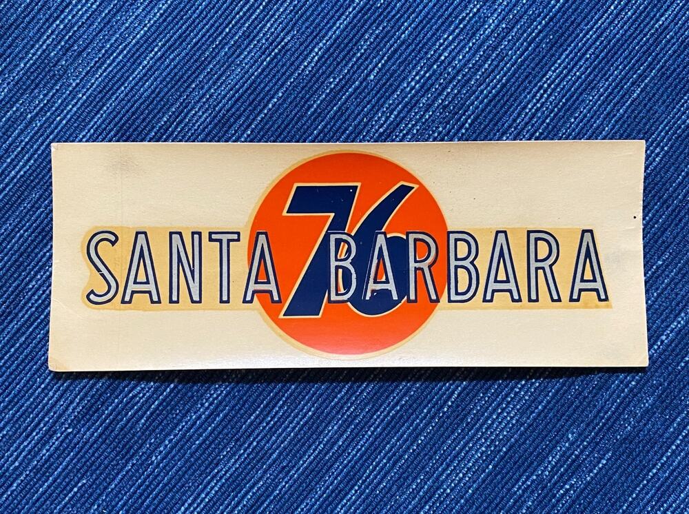 VTG Union 76 Ball Santa Barbara California Water Decal Oil Gas Station Souvenir